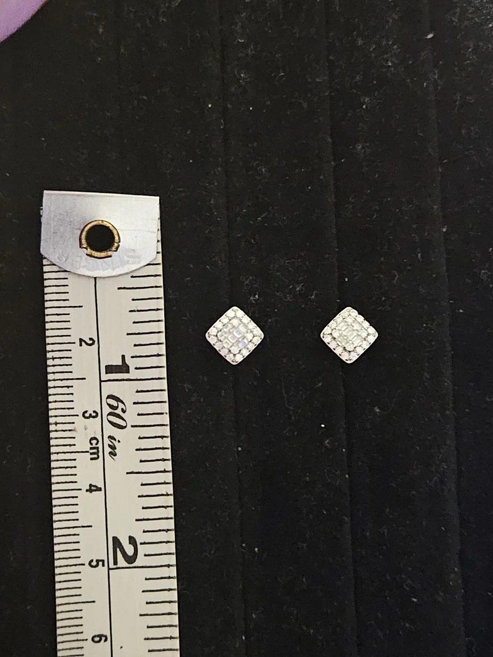 925S Classic Square Pavé Cubic Zirconia Stud Earrings